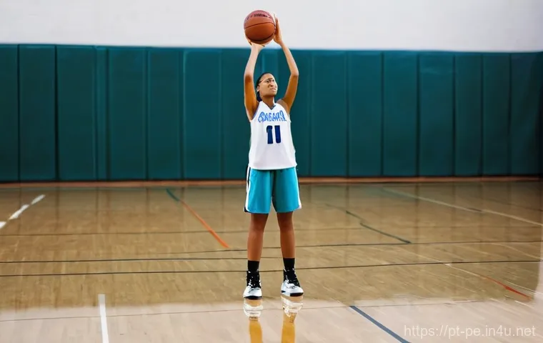 농구 슈팅 기법 분석 - **Prompt:** A professional adult female basketball player is captured in a perfectly balanced shooti...