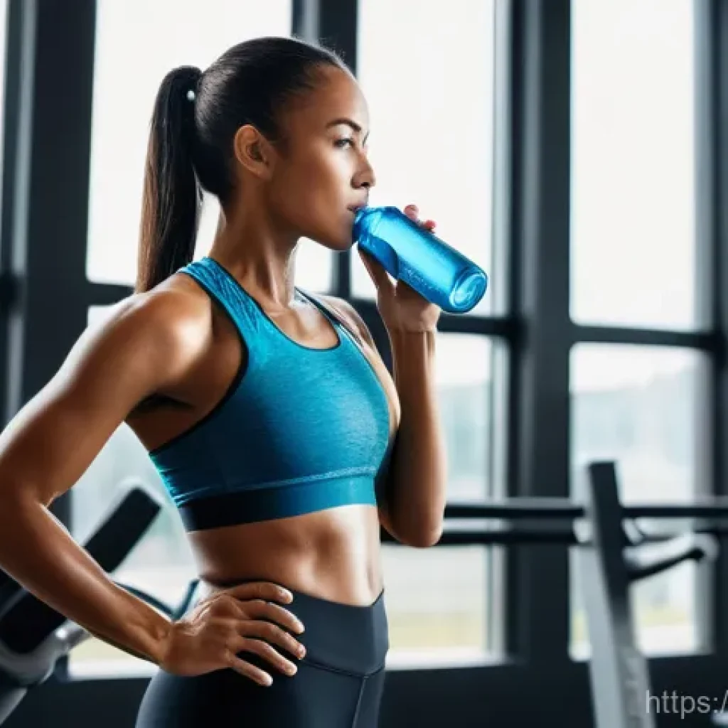운동 시 근육 경련 예방법 - **Prompt:** A fit, diverse woman in her early 30s, with a healthy glow and subtle beads of sweat on ...