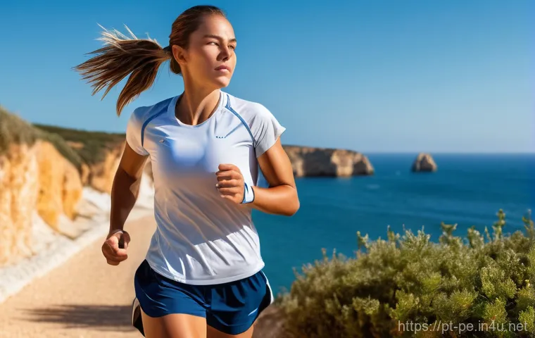 스포츠 음료의 효과 - Image Prompt 1: Coastal Run in the Algarve**