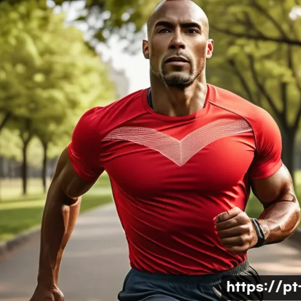 운동 시 혈압 반응 - A detailed anatomical illustration of the human cardiovascular system during exercise, showing a mus...